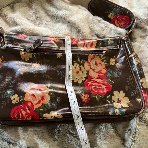 Cath Kidston Brown Floral Crossbody Messenger Bag with Cream Strap - Picture 9 of 9